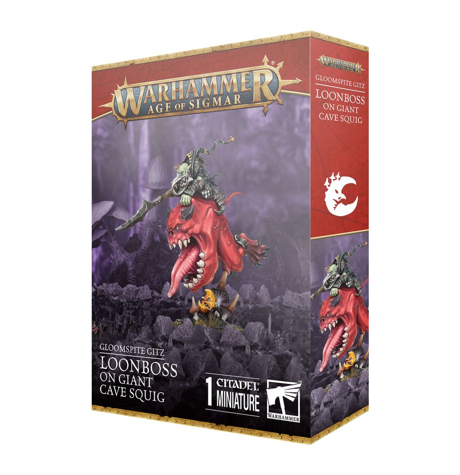 Age of Sigmar: Gloomspite Gitz - Loonboss On Giant Cave Squig