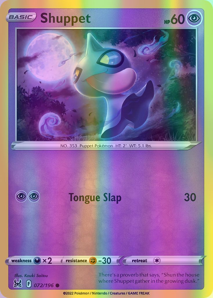 Shuppet - 072/196 (SWSH11) Common - Near Mint Reverse Holofoil