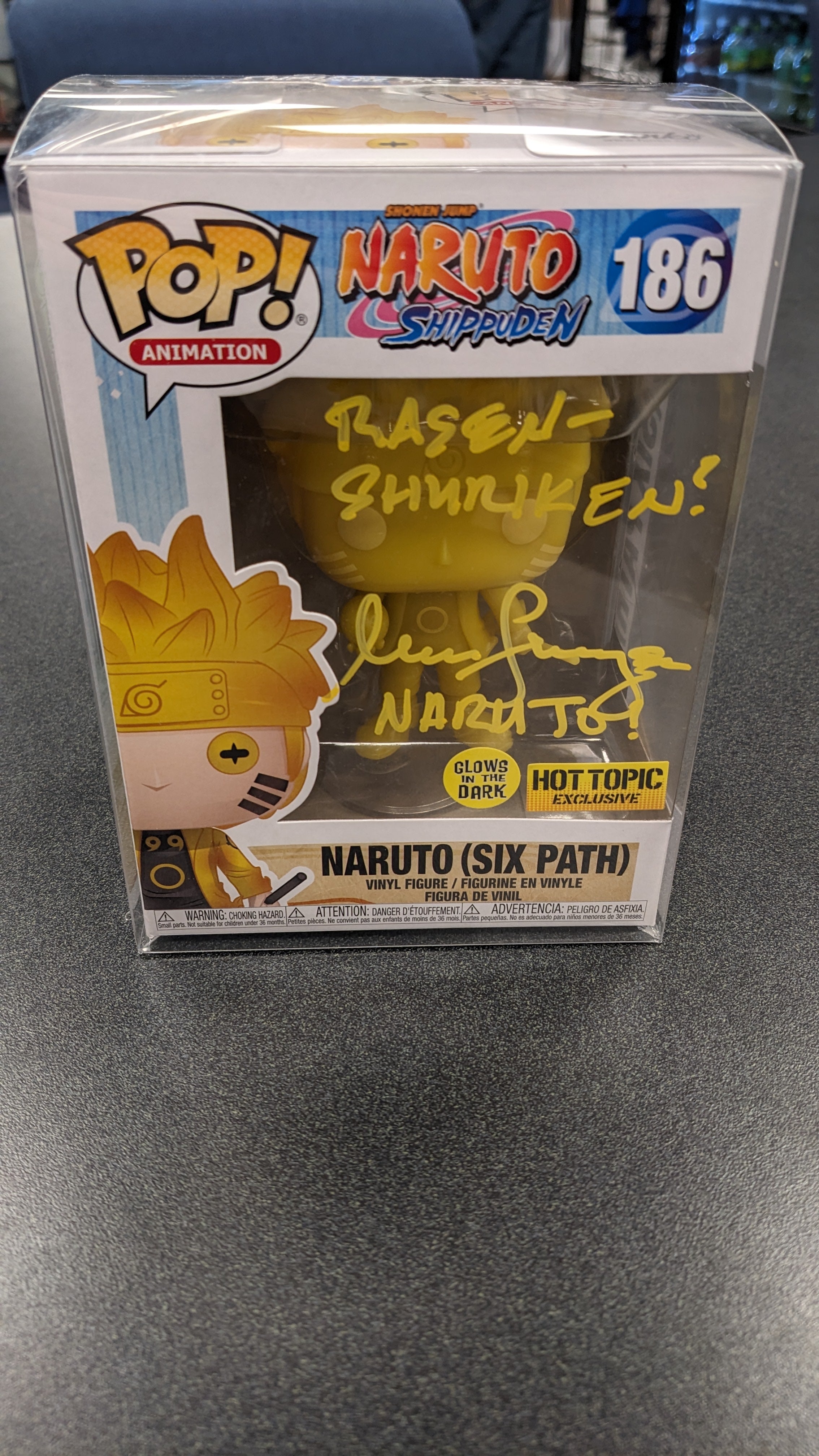 POP Figure: Naruto Shippuden #0186 - Naruto (Six Path) (Yellow) (Hot Topic Exclusive) (Signed by Maile Flanagan + COA)