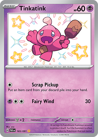 Tinkatink - 165/091 (PAF) Secret Rare - Near Mint Holofoil