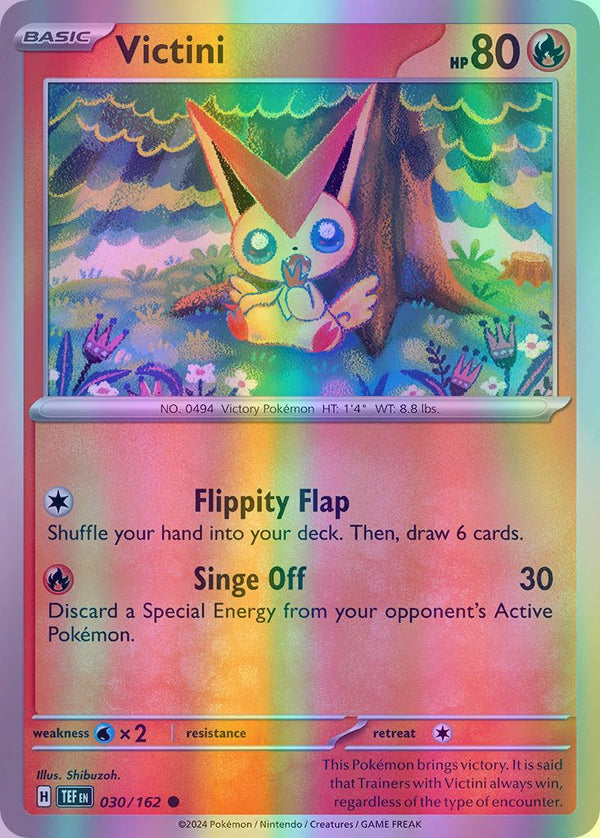 Victini - 030/162 (TEF) Common - Near Mint Reverse Holofoil