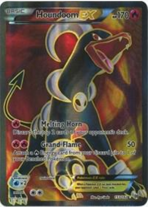 Houndoom EX - 153/162 (BKT) Full Art - Heavy Play Holofoil