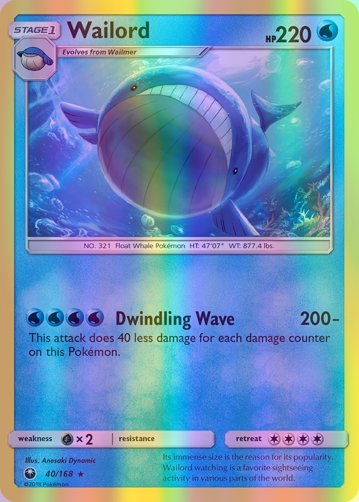 Wailord - 040/168 (CES) Rare - Near Mint Reverse Holofoil