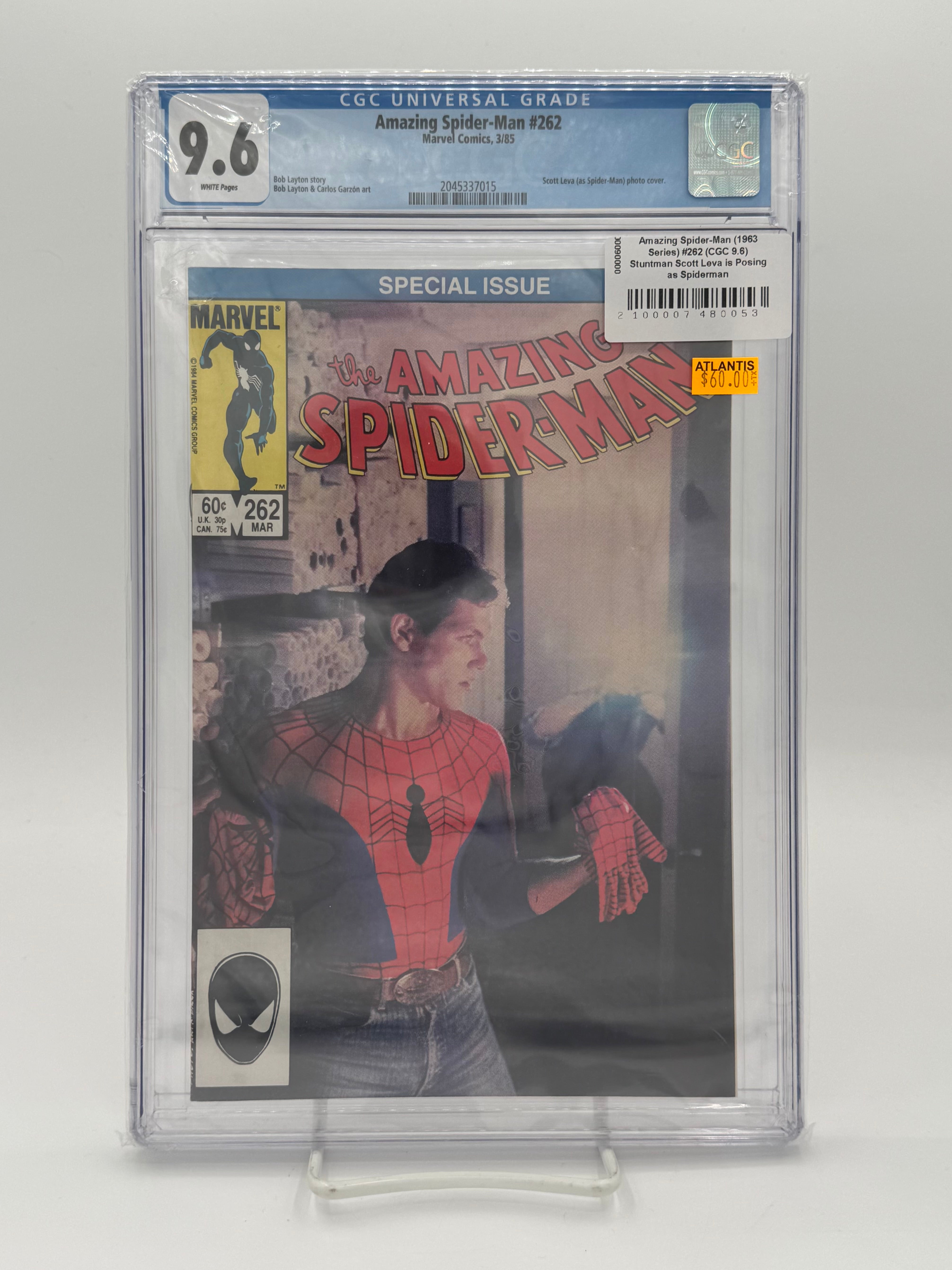 Amazing Spider-Man (1963 Series) #262 (CGC 9.6) Stuntman Scott Leva is Posing as Spiderman