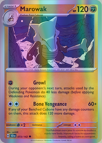 Marowak - 073/142 (SCR) Uncommon - Near Mint Reverse Holo