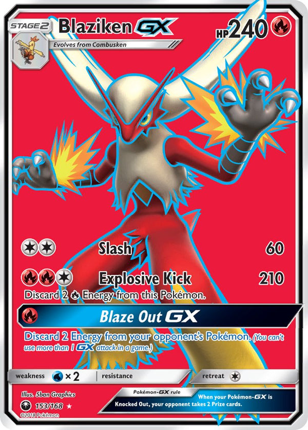 Blaziken GX (Full Art) - 153/168 (CES) Ultra Rare - Near Mint Holofoil