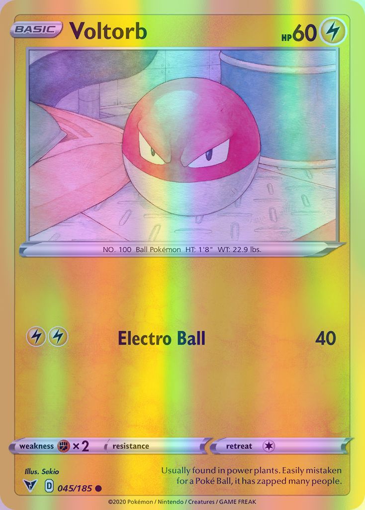 Voltorb - 045/185 (SWSH04) Common - Near Mint Reverse Holofoil