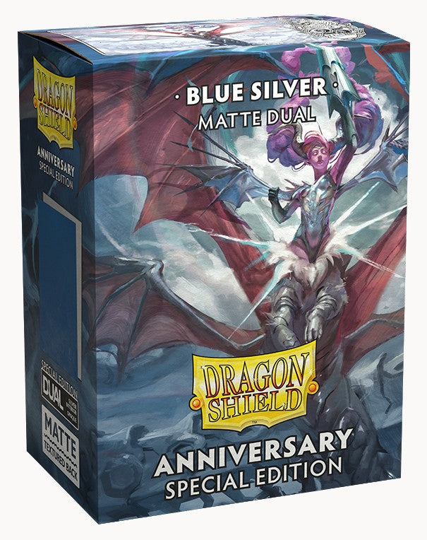 Dragon Shield: Standard - Dual Matte: Cobalt / Silver 100 Count