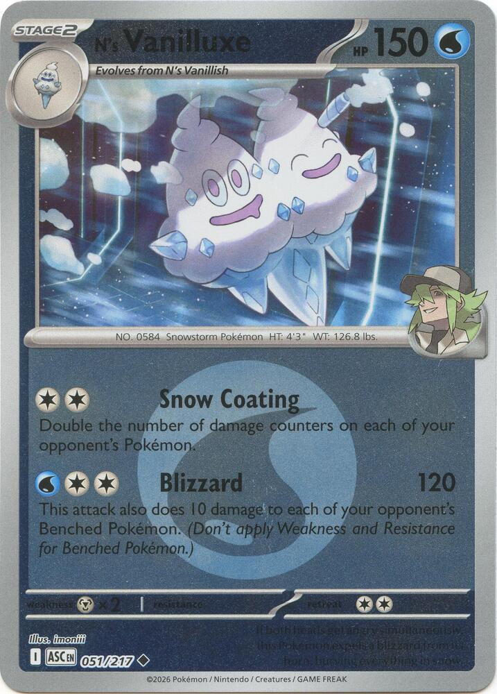 N's Vanilluxe (Energy Symbol Pattern) - 051/217 (ASC) Uncommon