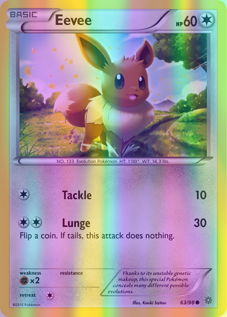 Eevee - 063/098 (AOR) Common - Near Mint Reverse Holofoil