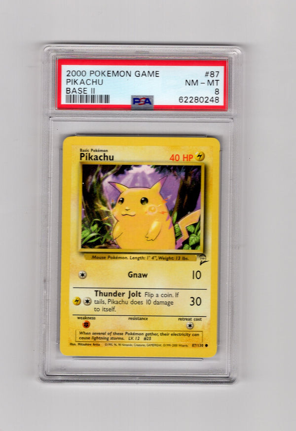 Pikachu - 087/130 (BS2) Common - Near Mint (Graded - PSA 8)