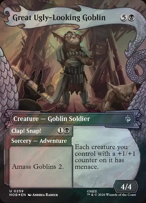 Great Ugly-Looking Goblin // Clap! Snap! [ #0259 Showcase Dragon Hoard Frame Surge Foil ] (HOB-U)