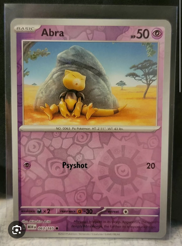 Abra - 063/165 (MEW) Common - Near Mint Reverse Holofoil