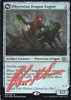 Phyrexian Dragon Engine // Mishra, Lost to Phyrexia (BRO-R-FOIL)[Artist Signature]