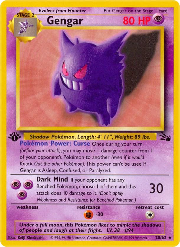 Gengar - 20/62 (FO) Rare - Damaged Unlimited