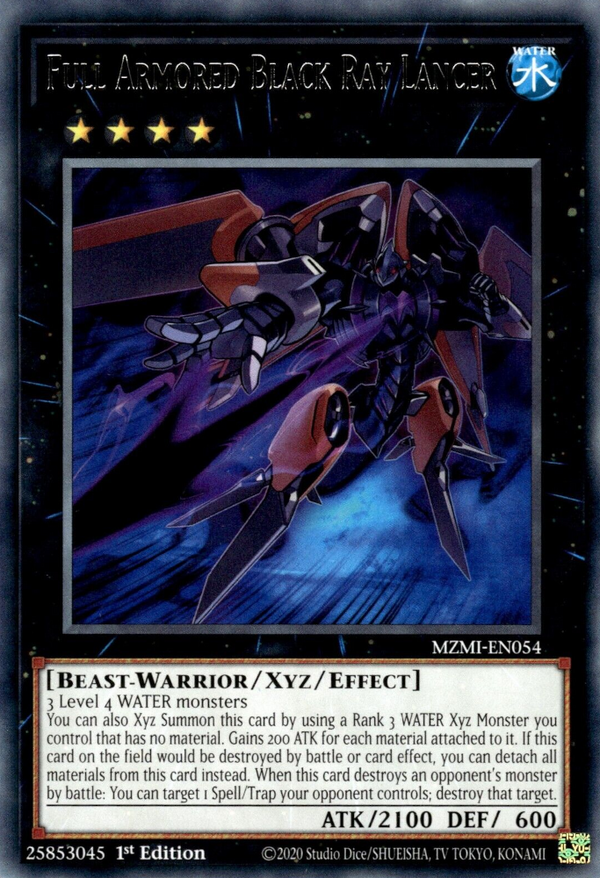 Full Armored Black Ray Lancer (MZMI-EN054) Rare - Near Mint 1st Edition