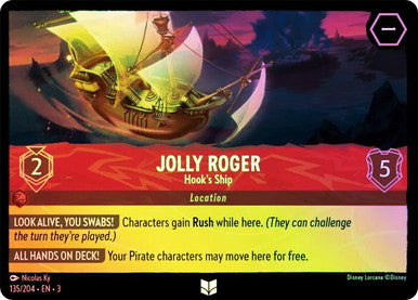 Jolly Roger - Hook's Ship (Into the Inklands 135/204) Uncommon - Near Mint Cold Foil