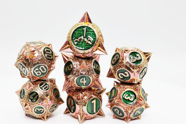 Meteor Storm: Irradiated Iridescence - Metal RPG Dice Set