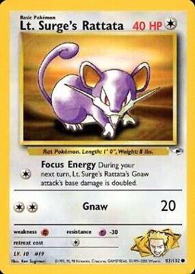 Lt. Surge's Rattata - 082/132 (G1) Common - Near Mint Unlimited