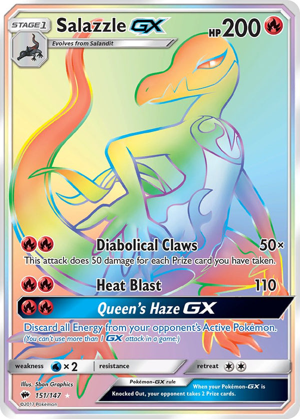 Salazzle GX (Secret) - 151/147 (SM:BUS) Secret Rare - Near Mint Holofoil