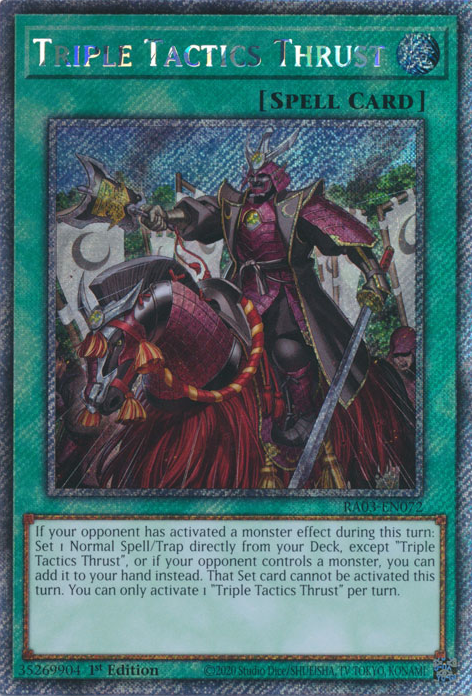 Triple Tactics Thrust (RA03-EN072) Prismatic Ultimate Rare - Near Mint 1st Edition
