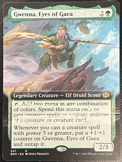 Gwenna, Eyes of Gaea [#347 Extended Art] (BRO-R) Damaged