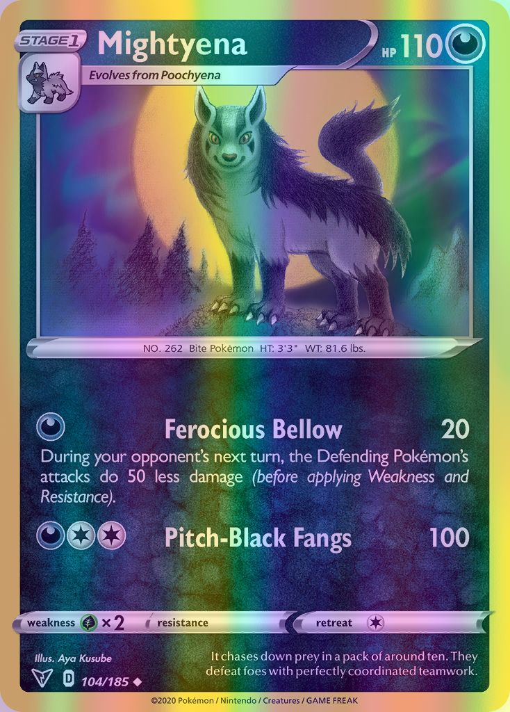 Mightyena - 104/185 (SWSH04) Uncommon - Near Mint Reverse Holofoil