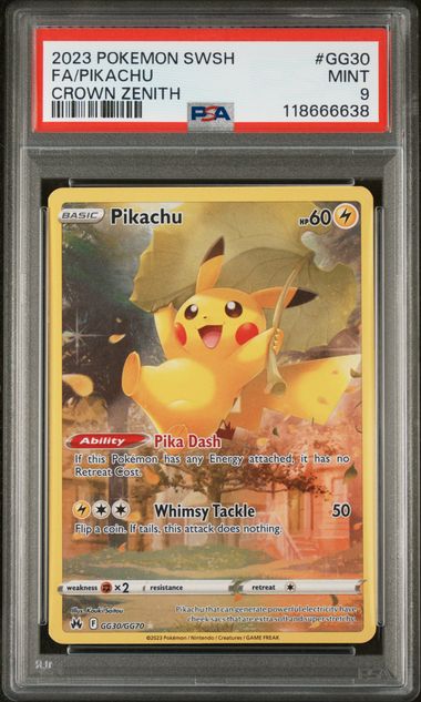 Pikachu - GG30/GG70 (CRZ:GG) Holo Rare -  Near Mint Holofoil (Graded PSA - 9)