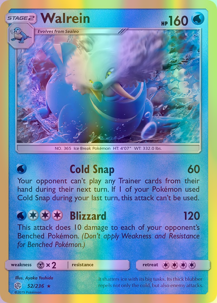 Walrein - 052/236 (CEC) Rare - Near Mint Reverse Holofoil