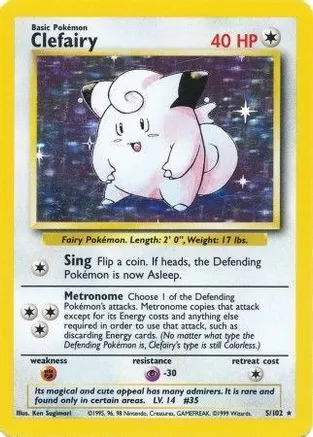 Clefairy - 005/102 (BS) Holo Rare - Damaged Holofoil