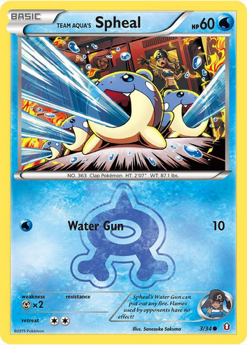 Team Aqua's Spheal - 003/034 (DCR) Common - Moderately Played