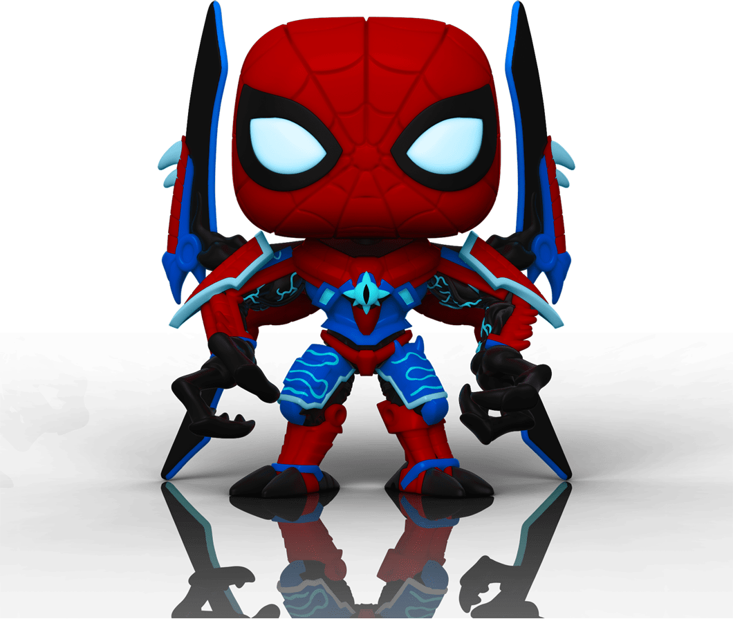 POP Figure: Marvel Mech Strike Monster Hunters #0997 - Spider-Man (Glow Chase/Walmart EX)