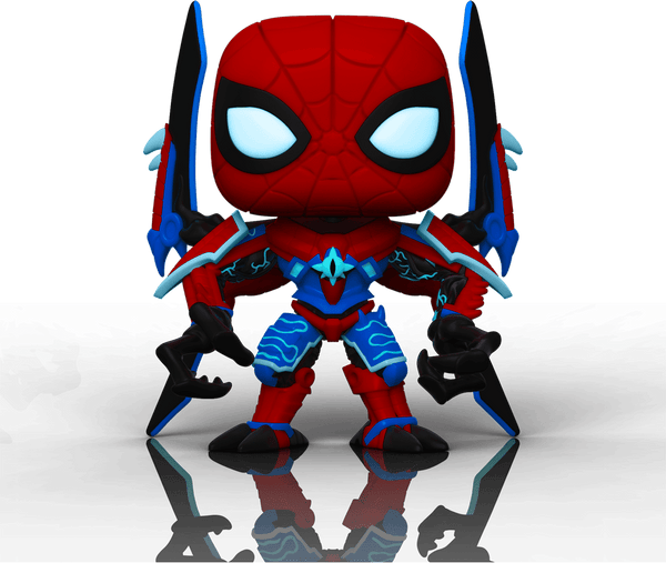 POP Figure: Marvel Mech Strike Monster Hunters #0997 - Spider-Man (Glow Chase/Walmart EX)