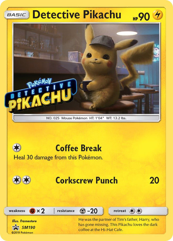 Detective Pikachu - SM190 (SM:PR) Promo - Near Mint Holofoil