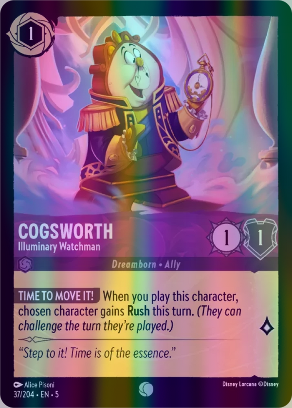 Cogsworth - Illuminary Watchman (Shimmering Skies 037/204) Common - Near Mint Cold Foil