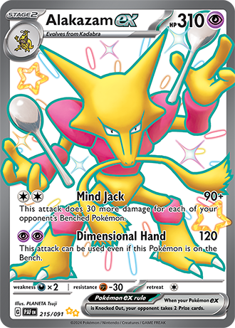 Alakazam ex - 215/091 (PAF) Shiny Ultra Rare - Near Mint Holofoil