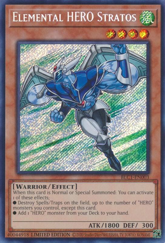 Elemental HERO Stratos (BLC1-EN003) Secret Rare - Near Mint Limited