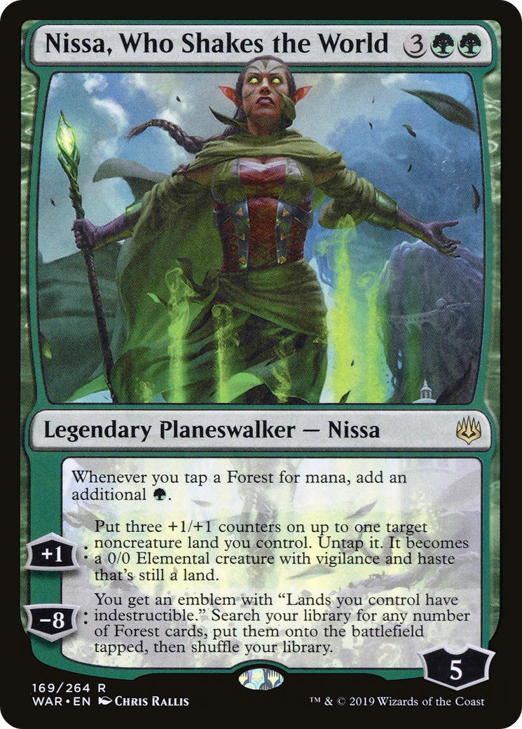 Nissa, Who Shakes the World (WAR-R-FOIL) Moderate Play