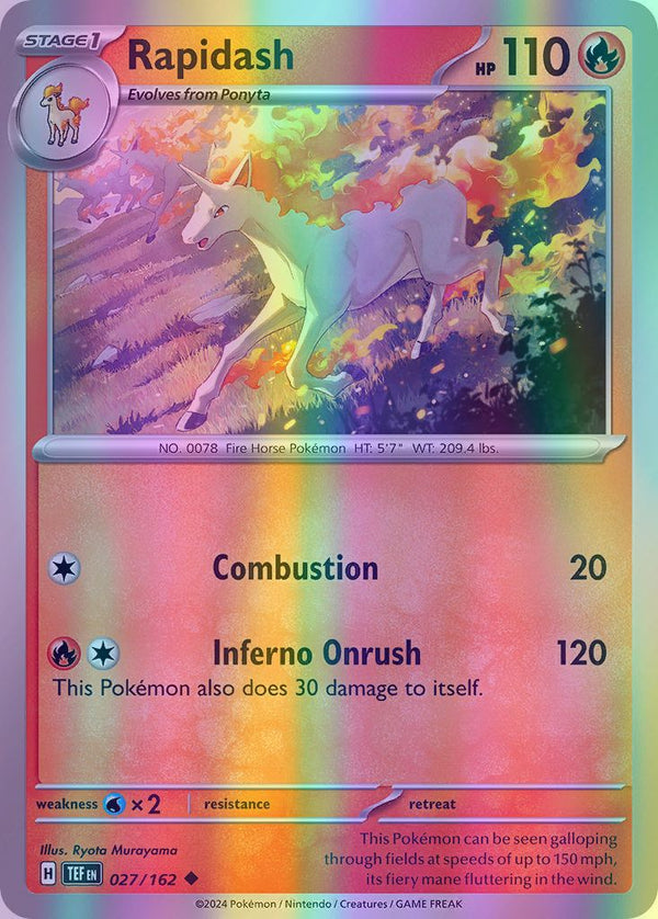 Rapidash - 027/162 (TEF) Uncommon - Near Mint Reverse Holofoil