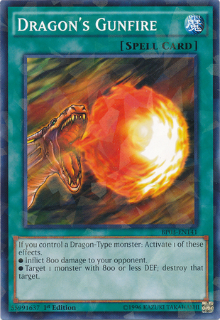 Dragon's Gunfire (Shatterfoil) (BP03-EN141) Shatterfoil Rare - Near Mint 1st Edition