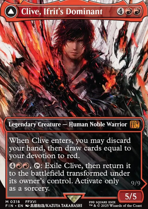 Clive, Ifrit's Dominant // Ifrit, Warden of Inferno [ #0318 Borderless Alternate Art ] (FIN-M)