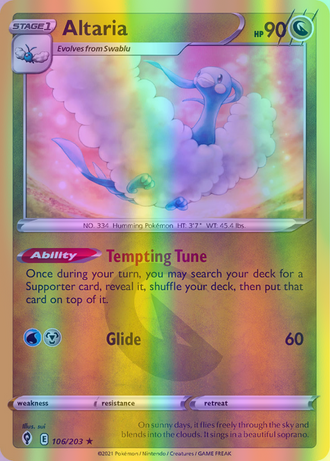 Altaria - 106/203 (SWSH07) Rare - Near Mint Reverse Holofoil