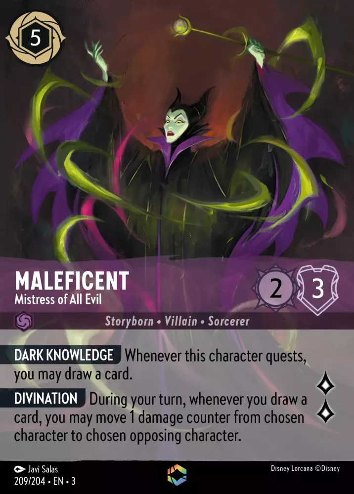 Maleficent - Mistress of All Evil (Alternate Art) (Into the Inklands 209/204) Enchanted - Near Mint Holofoil