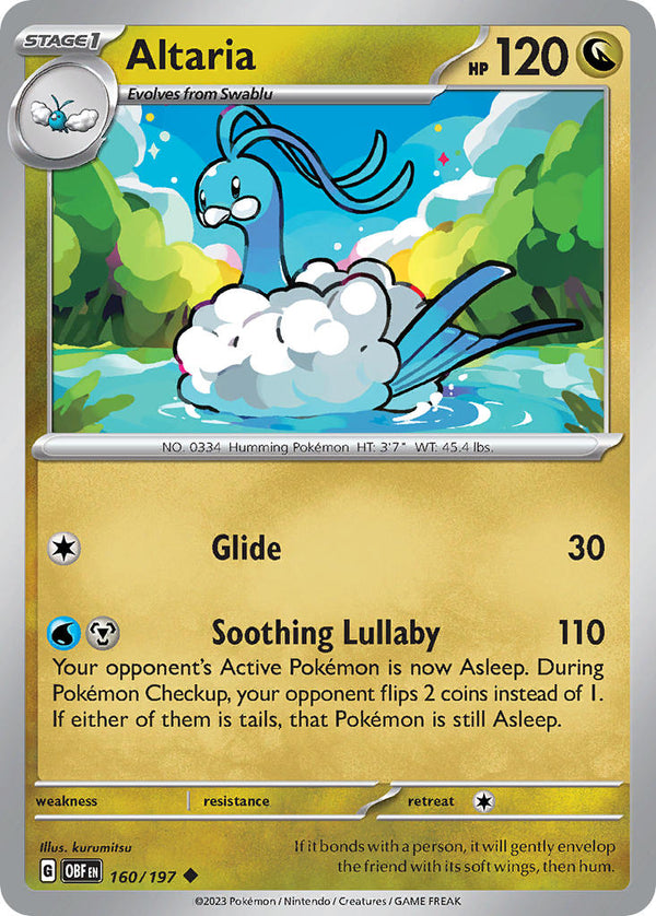 Altaria - 160/197 (OBF) Uncommon - Near Mint