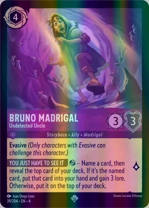 Bruno Madrigal - Undetected Uncle (Ursula's Return 039/204) Super Rare - Near Mint Cold Foil