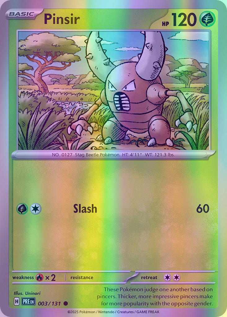 Pinsir - 003/131 (PRE) Common - Near Mint Reverse Holofoil