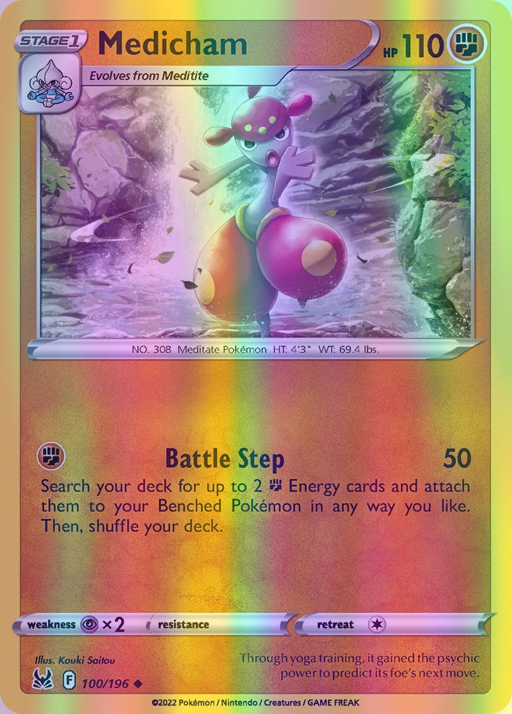 Medicham - 100/196 (SWSH11) Uncommon - Near Mint Reverse Holofoil