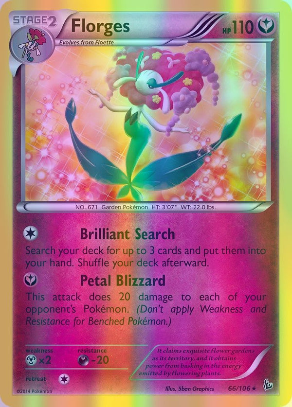 Florges - 066/106 (FLF) Holo Rare - Near Mint Reverse Holofoil