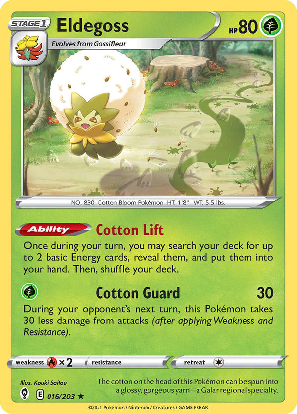 Eldegoss - 016/203 (SWSH07) Holo Rare - Near Mint Holofoil