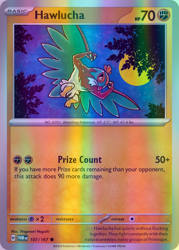 Hawlucha - 107/167 (TWM) Common - Near Mint Reverse Holofoil